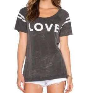 Chaser Women’s Love T shirt XS Gray white NWOT